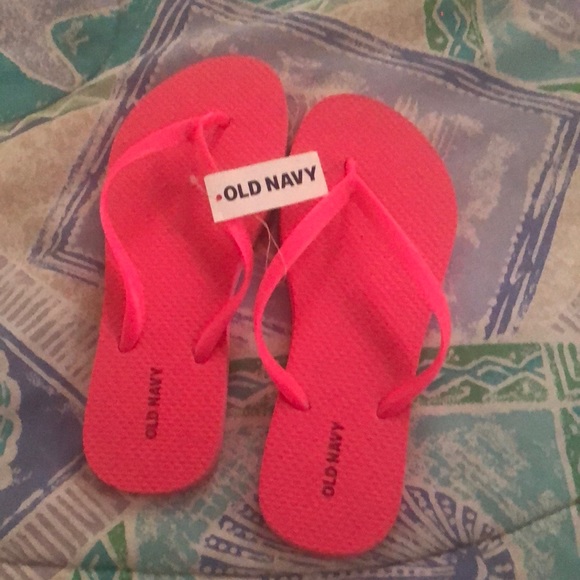bright pink flip flops